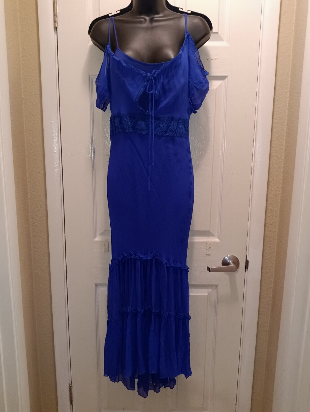 Blue Cold-Shoulder Maxi Dress - Brand